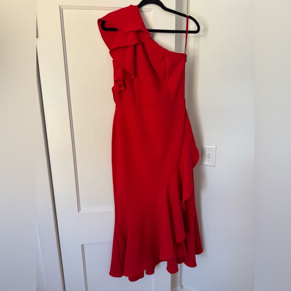 White Horse Black Market One Shoulder Cocktail Midi Dress